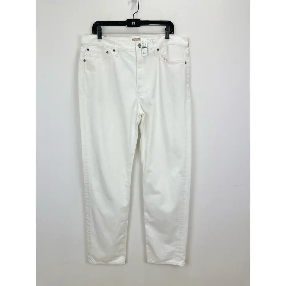 J.Crew Classic Jean White Rigid Denim Relaxed Straight Mens W 34 L 34 NWT
